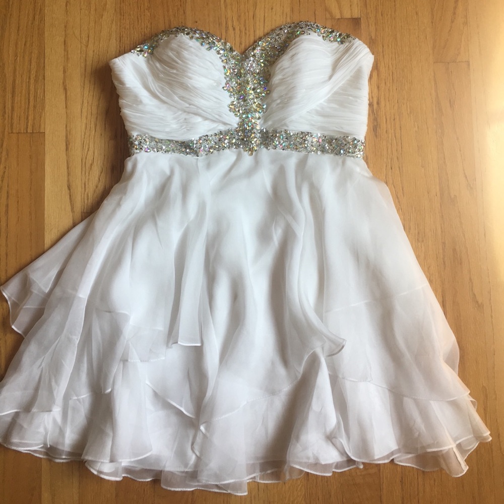 Beautiful white cream beaded sweet 16 dress